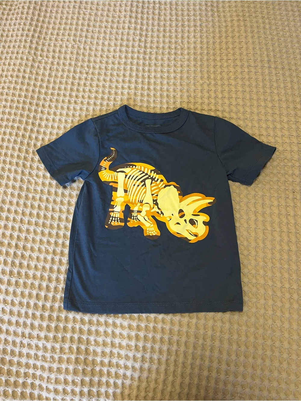 5 for $10 Navy Dinosaur Graphic Tee - Yellow Triceratops